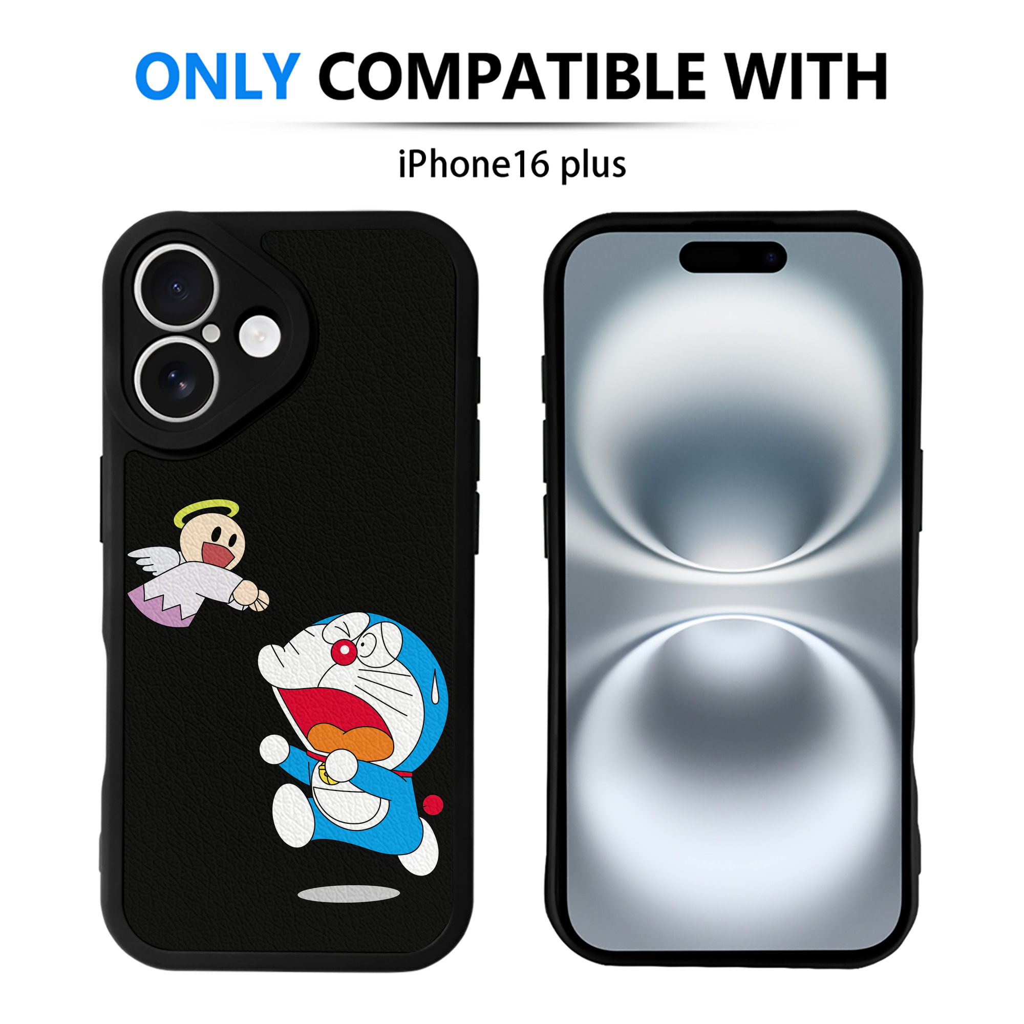 （画像用） ドラえもん Doraemon 【iPhone 16シリーズ対応】シリコンスマホケース（レザー調） 材質：シリコン